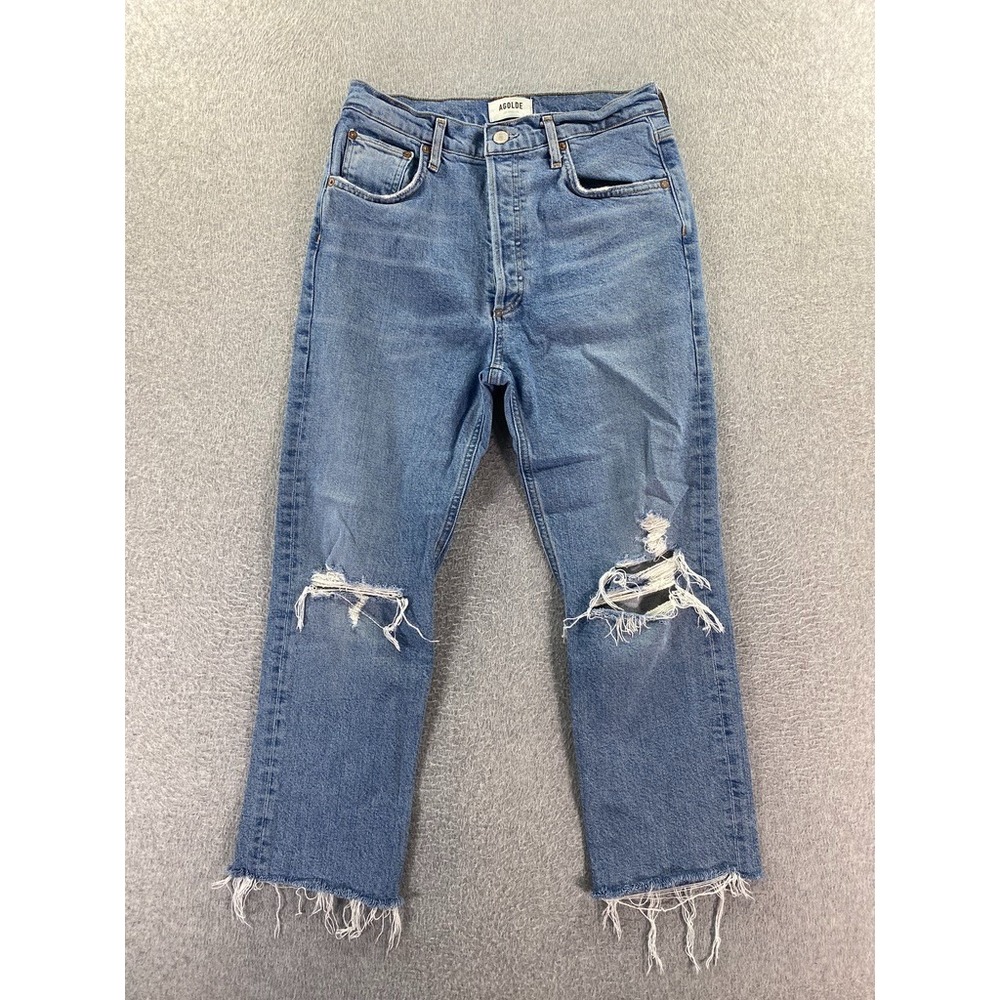 AGOLDE Riley High Rise Straight Leg Crop‎ Jeans Size 28 Button Fly (Fits 26x23)